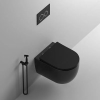 Унитаз Ceruttispa Oglio Aria MB CT9239 подвесной Черный матовый с сиденьем Микролифт фарфор подвесной