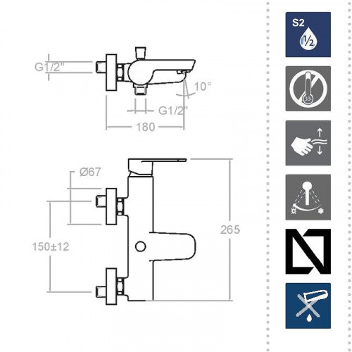 Смеситель для ванны Ramonsoler Alexia 3605TR Хром