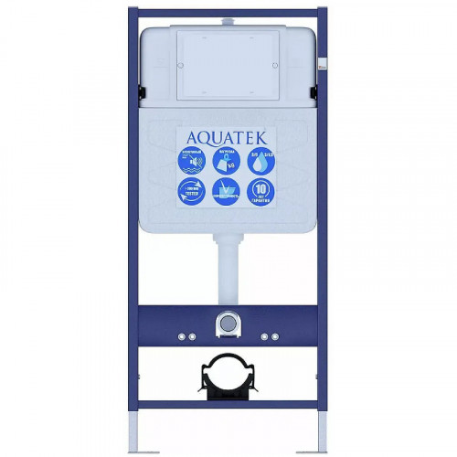 Комплект унитаза с инсталляцией Aquatek Либра New SET AQUATEK ЛИБРА N с сиденьем Микролифт фарфор подвесной