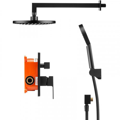 Душевая система Swedbe Platta 5554B Черная матовая латунь на стену