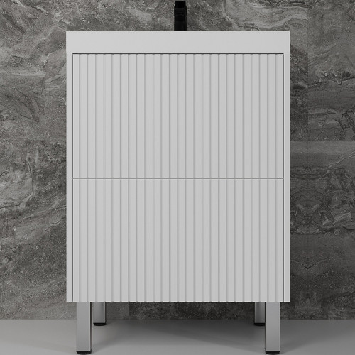 Тумба под раковину Style Line Стокгольм 60 ЛС-00002333 Белый рифленый софт МДФ / ЛДСП