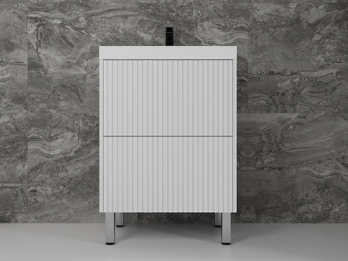 Тумба под раковину Style Line Стокгольм 60 ЛС-00002333 Белый рифленый софт МДФ / ЛДСП