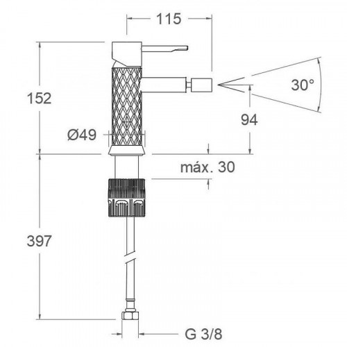 Смеситель для биде Ramonsoler Odisea Joya 590301OC Золото брашированное