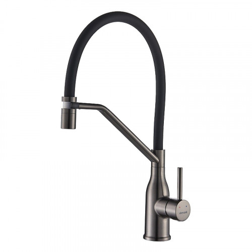 Смеситель для кухни Shevanik S343T-3 цвет Оружейная сталь Черный