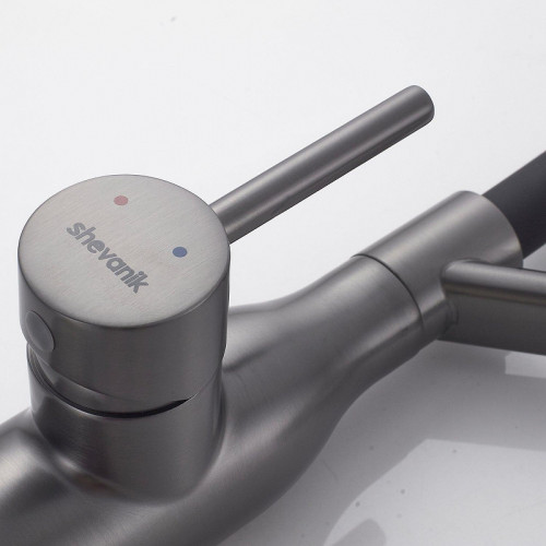 Смеситель для кухни Shevanik S343T-3 цвет Оружейная сталь Черный