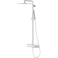 Душевая система Teska Mira DK2920C с термостатом Хром Белое стекло