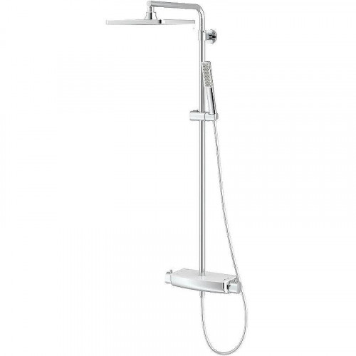 Душевая система Teska Mira DK2920C с термостатом Хром Белое стекло