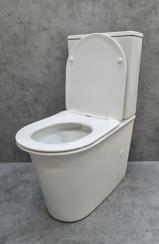 Унитаз компакт CeramaLux 1222-1A Белый глянцевый с бачком и сиденьем Микролифт