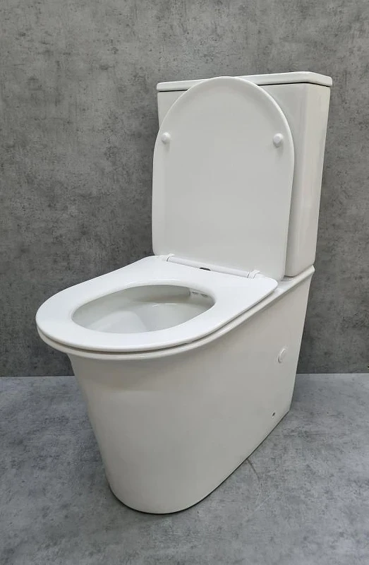 Унитаз компакт CeramaLux 1222-1A Белый глянцевый с бачком и сиденьем Микролифт