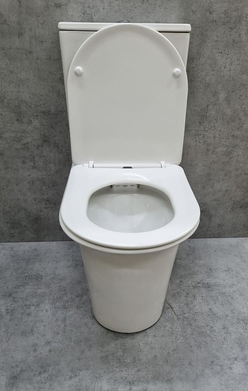 Унитаз компакт CeramaLux 1222-1A Белый глянцевый с бачком и сиденьем Микролифт