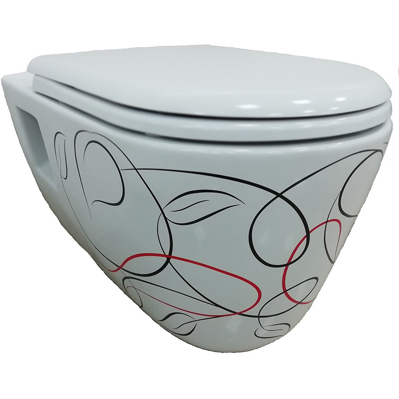 Унитаз Creavit Patera TP328.001Z0 подвесной Белый с декором без сиденья фарфор подвесной