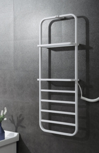Электрический полотенцесушитель Black&amp;White Universe N-337W 40х101 337WN с полкой Белый матовый нержавеющая сталь