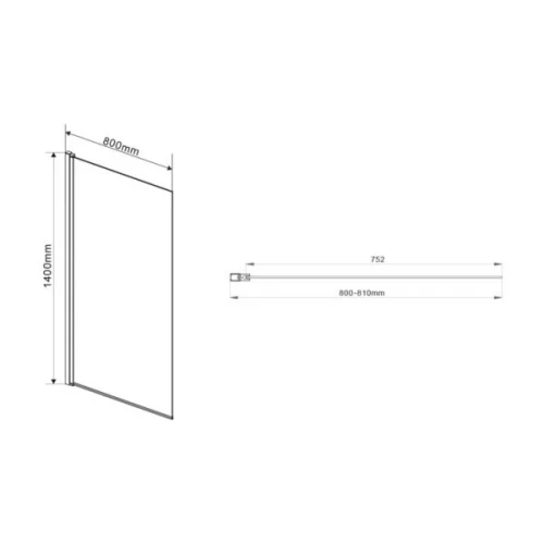 Шторка на ванну Vincea VSB-11800CH 80x140 профиль Хром стекло шиншилла