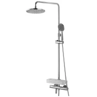 Душевая система Lemark Tropic LM7010C с термостатом Хром латунь на стену