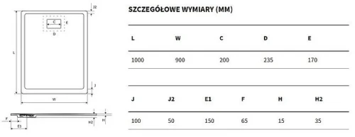 Душевой поддон из искусственного камня Excellent Lavano 100x90 BREX.1103.100.090.BLN Черный