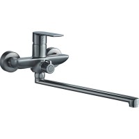 Смеситель для ванны Haiba HB22505-3 универсальный Оружейная сталь латунь на стену