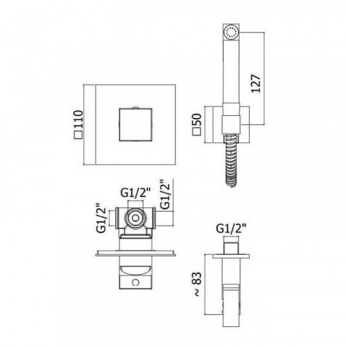 Гигиенический душ со смесителем Paffoni KITDUP112CR цвет Хром