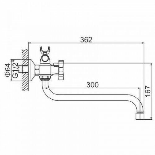 Смеситель для ванны Ledeme H22 2322L универсальный Хром