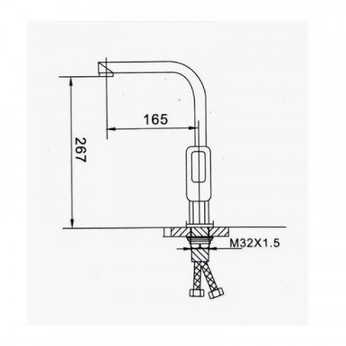 Смеситель для кухни D-Lin D155366-A цвет  Черный матовый