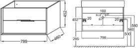 Тумба под раковину Jacob Delafon Vivienne 80 EB1584-N18-S40 подвесная цвет Белый Серый