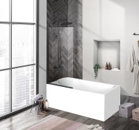 Шторка на ванну BelBagno Uno 90 UNO-V-1-90/150-C-NERO профиль Черный матовый стекло прозрачное