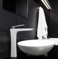 Смеситель для раковины Timo Helmi 4011/00-16F Хром Белый на столешницу