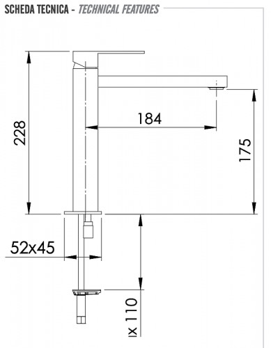 Смеситель для раковины Remer Q-Design QD11LNO цвет Черный матовый