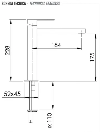 Смеситель для раковины Remer Q-Design QD11LNO цвет Черный матовый