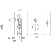 Смеситель для душа Bossini Oki Z00006.073 Черный матовый латунь встраиваемый