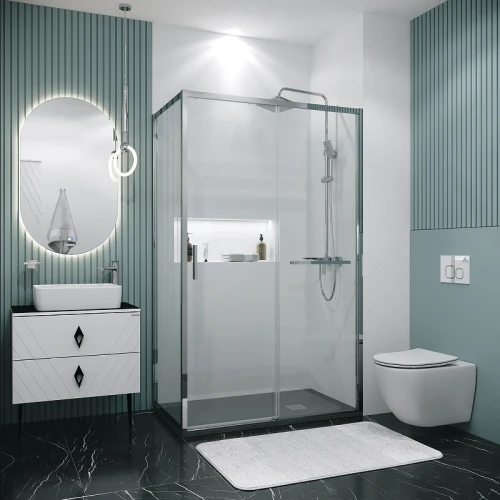 Душевой уголок Grossman Style 130х90 120.K33.05.1390.10.00 профиль Хром стекло прозрачное