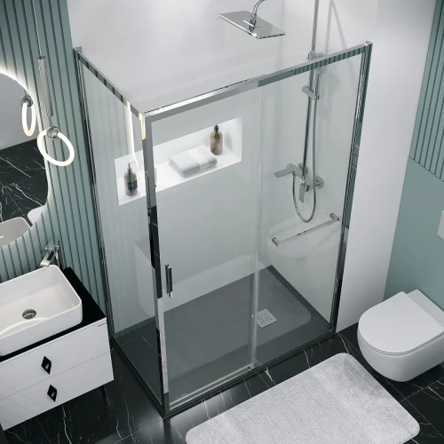 Душевой уголок Grossman Style 130х90 120.K33.05.1390.10.00 профиль Хром стекло прозрачное
