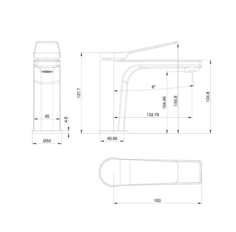 Смеситель для раковины Wonzon & Woghand WW-XH-012-BG цвет Брашированное золото