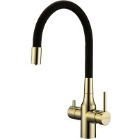 Смеситель для кухни Paulmark Salix Sa213419-G Золото латунь