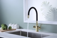 Смеситель для кухни Paulmark Salix Sa213419-G Золото латунь