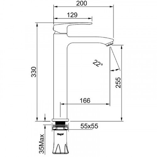 Смеситель для раковины Raglo R01.15.03 Золото матовое латунь