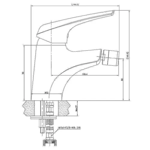 Смеситель для биде Aquanet Conte SD91384 187217 Хром