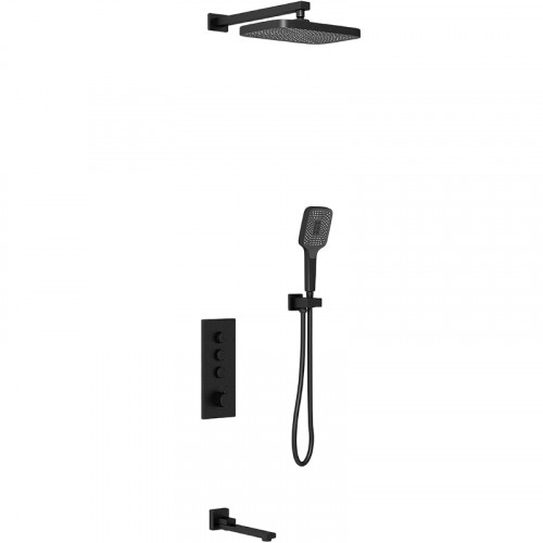 Душевая система Vincea VSFW-433T1MB с термостатом Черная матовая латунь встраиваемый