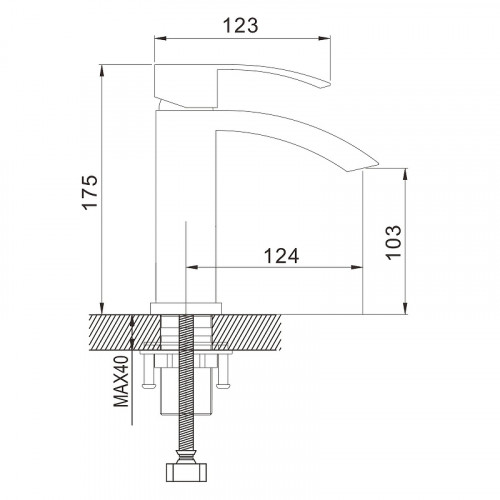 Смеситель для раковины Rose R15T R1501T Оружейная сталь латунь