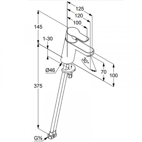 Смеситель для раковины Kludi Pure Easy 370280565 Хром латунь