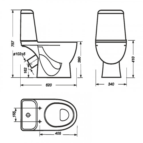 Унитаз-компакт Sanita Luxe Max SL DM WC.CC/Max/2-DM/WHT.G/S1 с бачком и сиденьем Микролифт