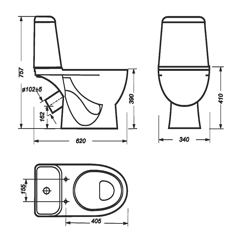 Унитаз-компакт Sanita Luxe Max SL DM WC.CC/Max/2-DM/WHT.G/S1 с бачком и сиденьем Микролифт