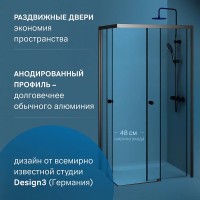 Душевой уголок AM.PM X-Joy 100х80 W94G-403-10080-BТ профиль Черный матовый стекло прозрачное