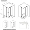 Душевой уголок AM.PM X-Joy 100х80 W94G-403-10080-BТ профиль Черный матовый стекло прозрачное
