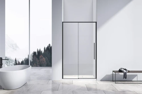 Душевая дверь Vincea Slim-N 130 VDS-4SN130CLB профиль Черный стекло прозрачное