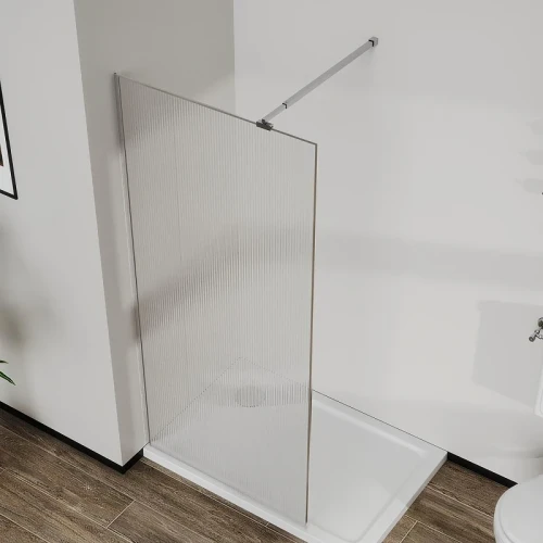 Душевая перегородка Azario Walk-In 90 AZ-271-90-MВ-CRF профиль Черный матовый стекло рифленое