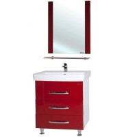 Зеркало Bellezza Рокко 50 4613706030033 с полкой Красное МДФ / ЛДСП, стекло