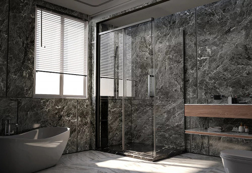 Душевая стенка Veconi Premium Trento PTD-40GR 80 SP40-GR-80-01-C4 профиль Брашированный графит стекло прозрачное