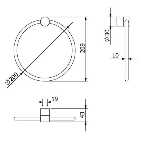 Кольцо для полотенец Kludi Vela R 58978N1 цвет Бронза брашированная