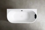 Ванна из искусственного камня Abber Leipzig 170x80 AM9916BW Черно-белая матовая без гидромассажа