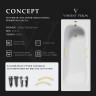 Чугунная ванна Vinsent Veron Concept 140x70 VCO1407042H/VH0015MGD цвет Белый с дугообразными ручками матовое золото